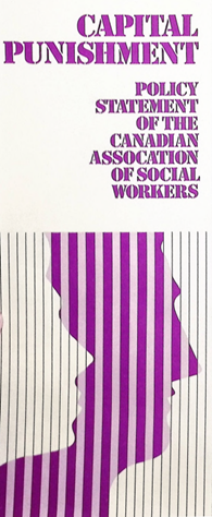 The cover of the pamphlet opposing Capital Punishment, featuring the silhouettes of individuals behind bars. 