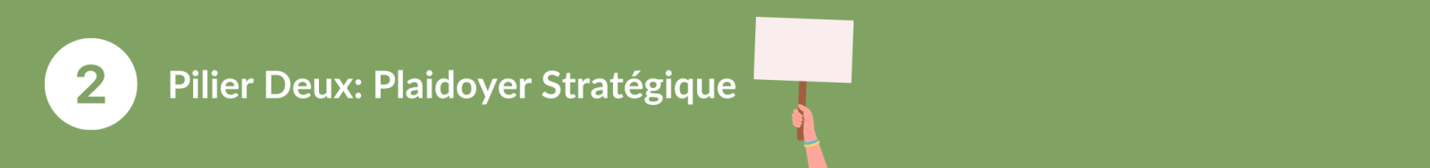 PILIER 2 : PLAIDOYER STRATÉGIQUE