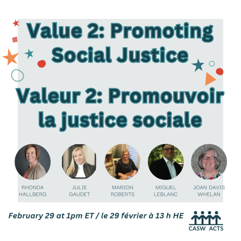 Value 2: Promoting Social Justice / Valeur 2: Promouvoir la justice sociale
