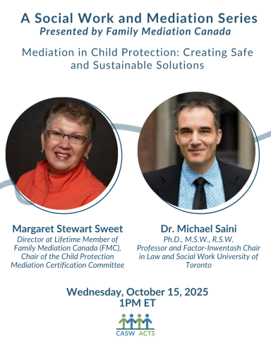 picture of presenters, date, title, Mediation in Child Protection: Creating Safe and Sustainable Solutions